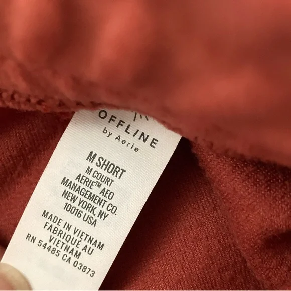 Offline by Aerie After Party Velvet Velour Joggers persimmon Red Medium Short - Picture 4 of 5